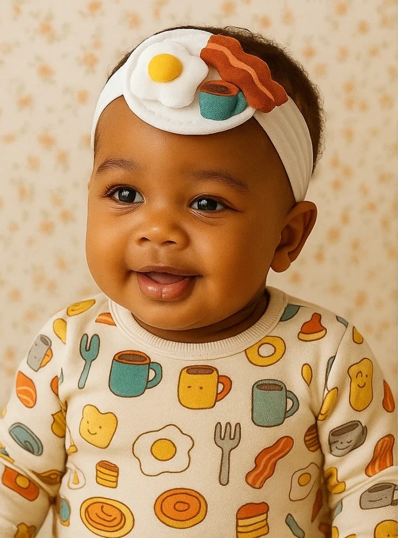 Baby Haarschmuck – Spiegelei und Speck