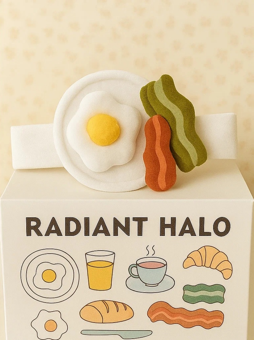 Baby Headband – Sunny Side Up with Bacon