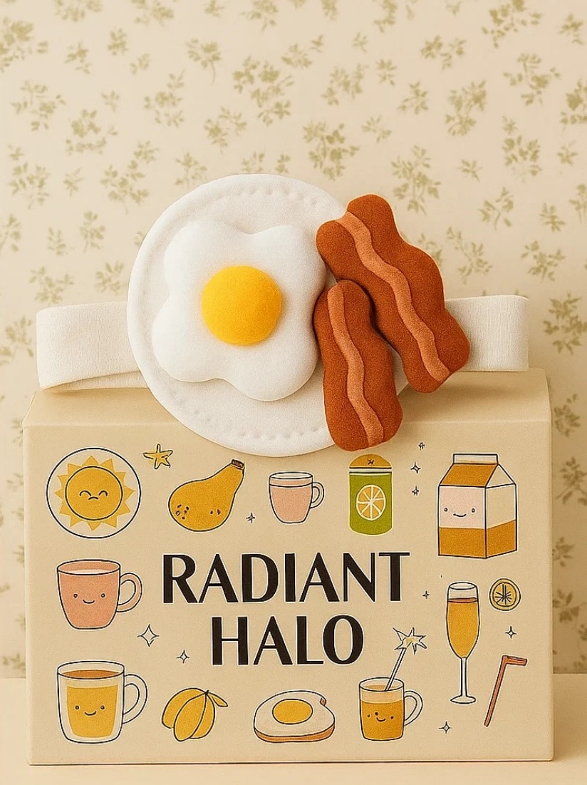 Breakfast Inspired Baby Headband – Egg and Bacon