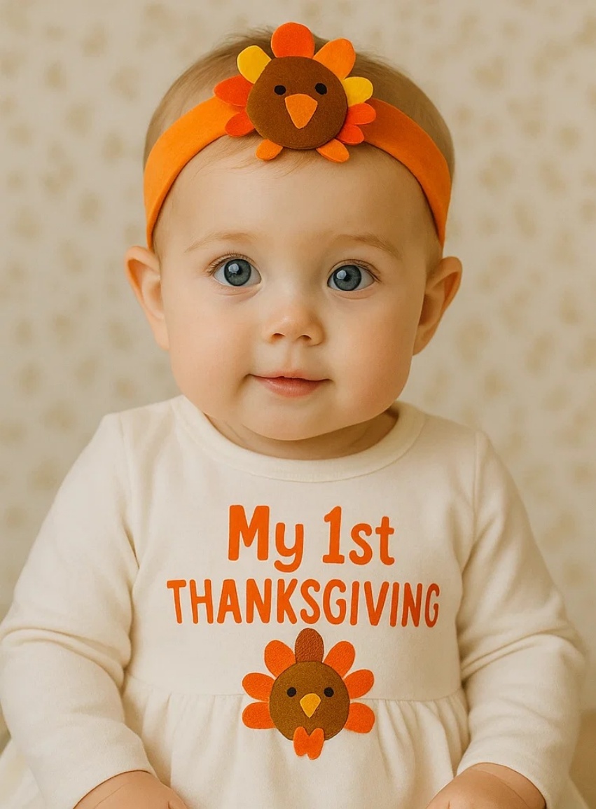 Colorful Turkey Baby Headband for Thanksgiving