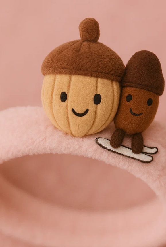 Nutty Acorn Plush Baby Headband with Cozy Hat - Warm and Cuddly Nut Design for Babies