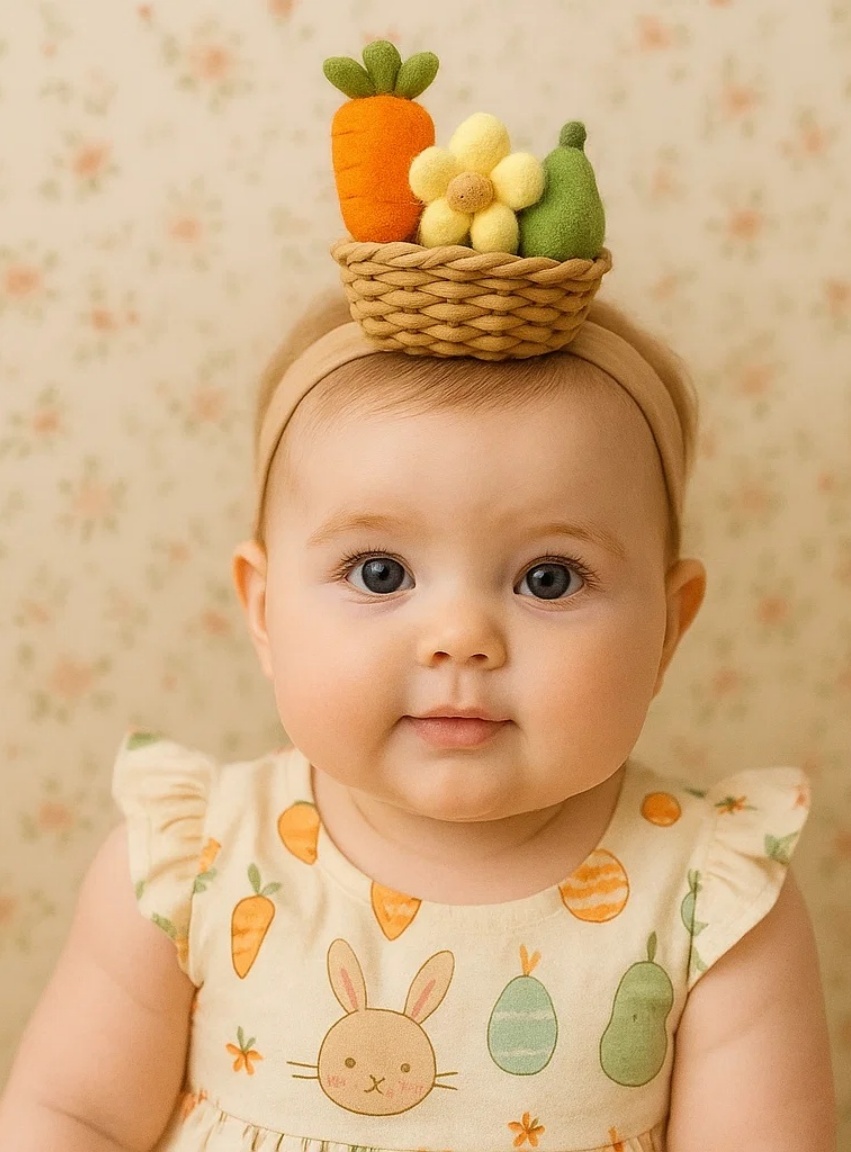 Carrot Garden Basket Baby Headband | Radiant Halo