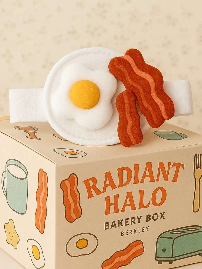 Baby Headband – Fried Egg and Bacon