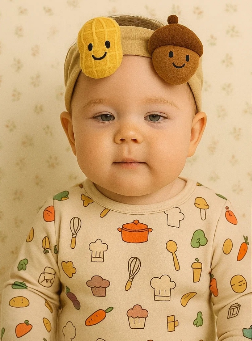 Baby Haarschmuck – Erdnuss und Eichel