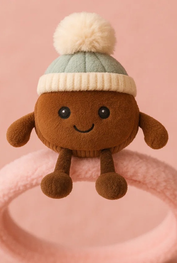 Nut Plush Baby Headband with Soft Mint Pom-Pom - Adorable and Stylish Baby Headband