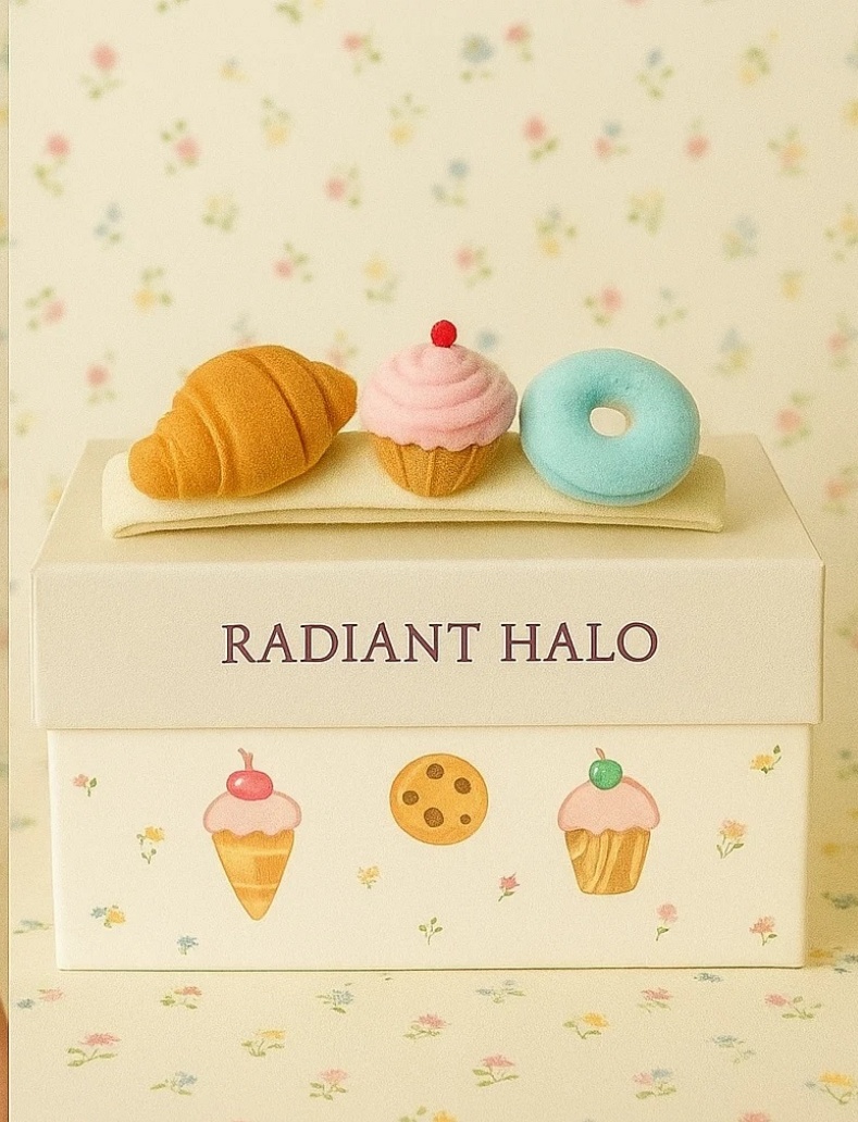 Diadema para bebé con helado y frutas