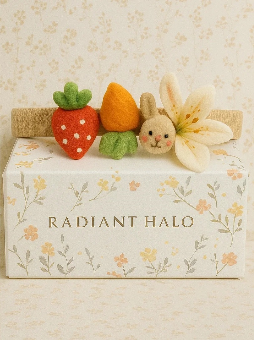 Jarní Čelenka pro Miminko s Králíčkem a Květinou | Radiant Halo