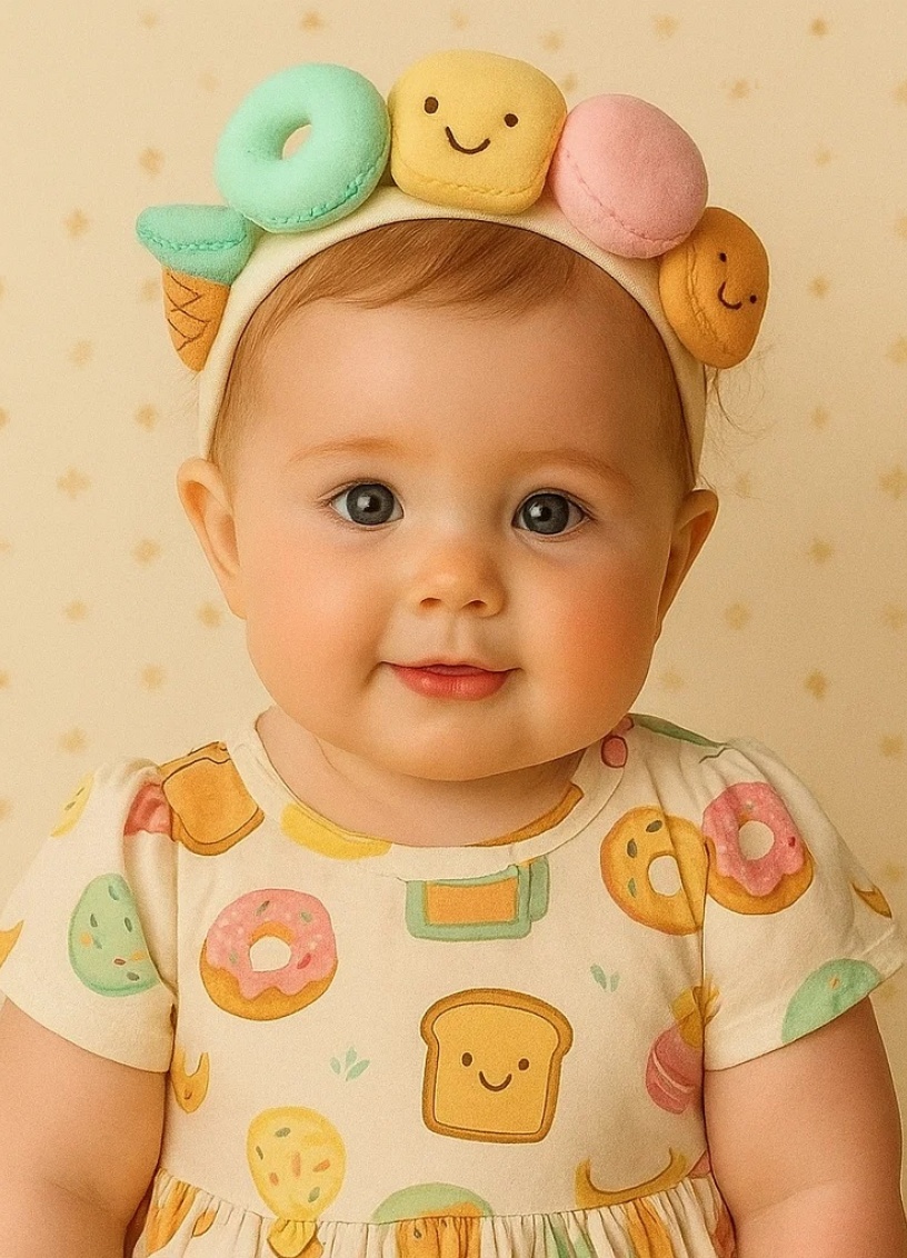Diadème bébé avec glace et fruits