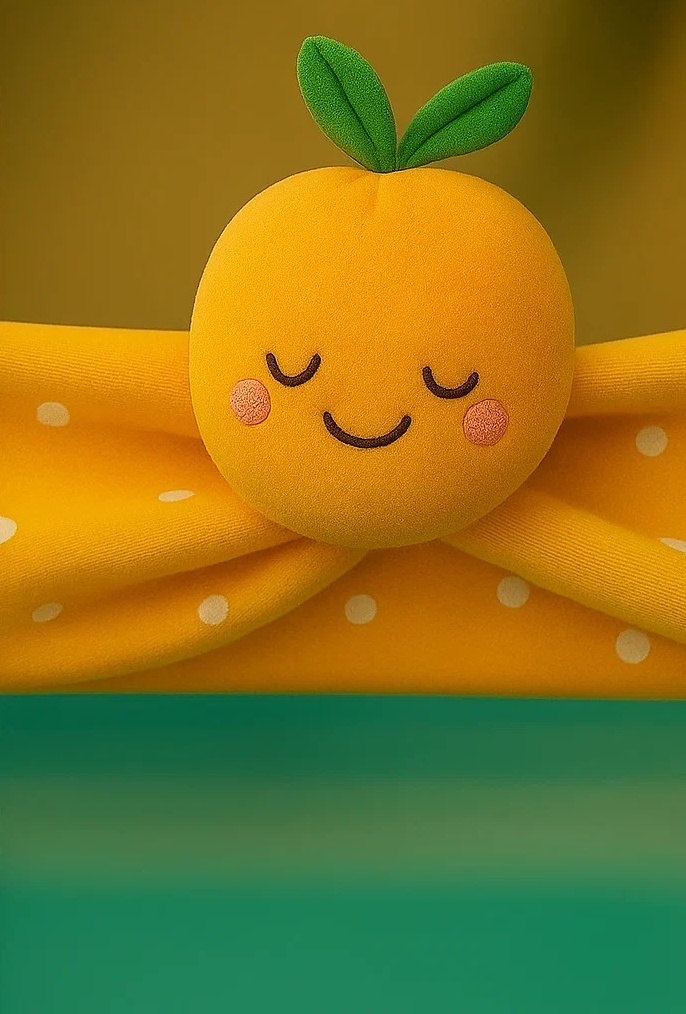 Orange Baby Headband – Cute Plush Fruit Hairband for Girls, Soft & Stretchy Newborn Gift