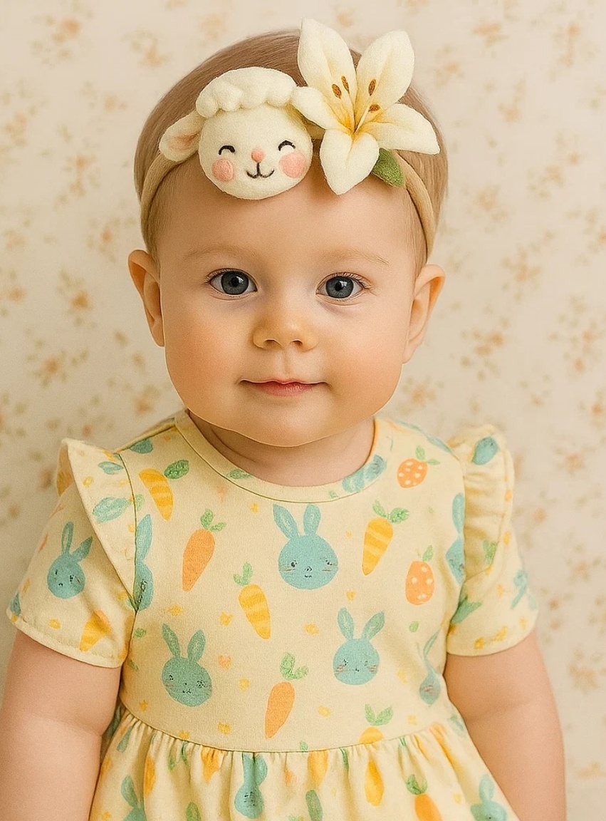 Lamb & Lily Baby Headband – Spring Easter Plush Hair Accessory