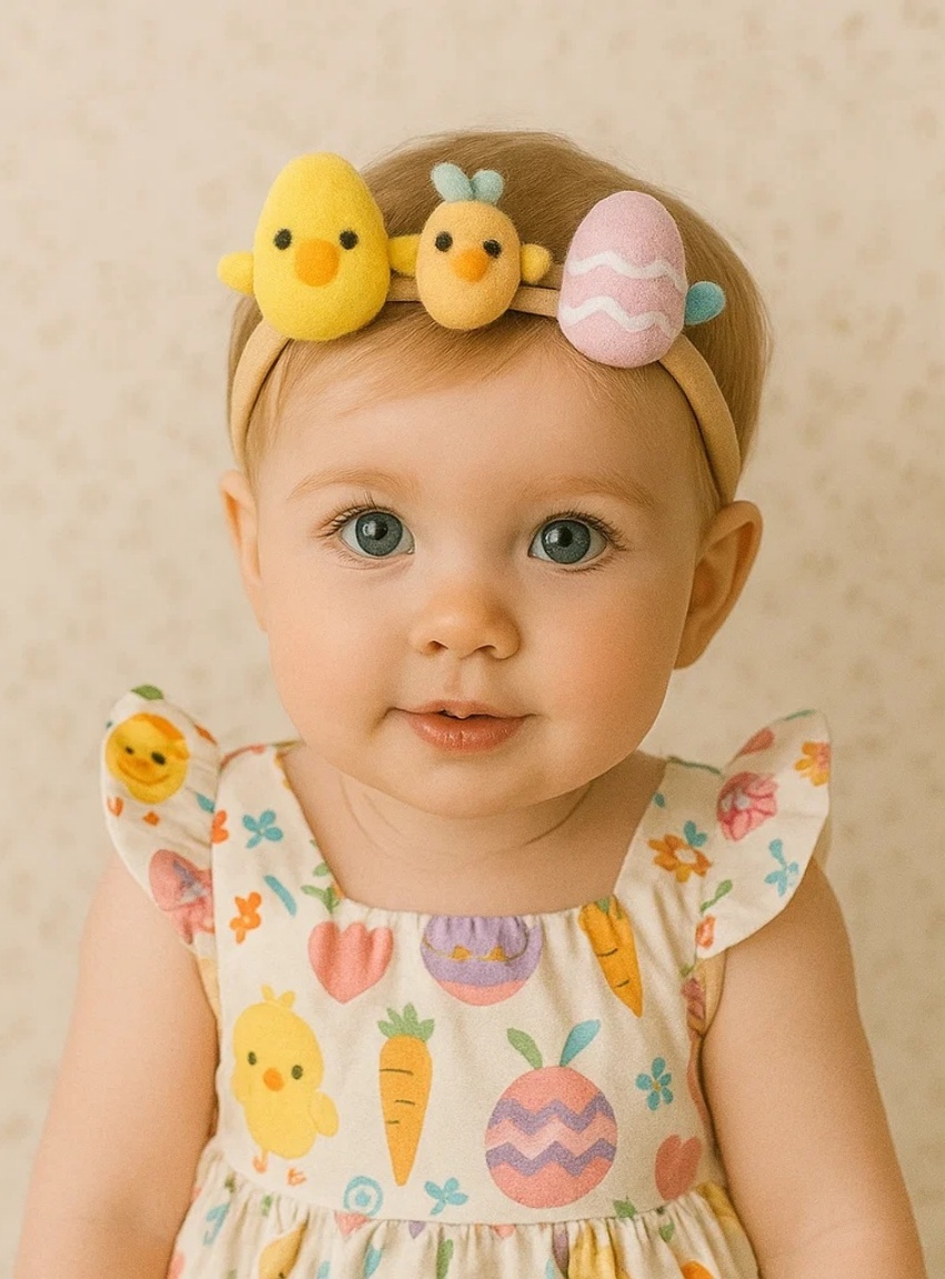 Berry Bunny Bloom Baby Headband – Strawberry, Lily & Rabbit Plush Band