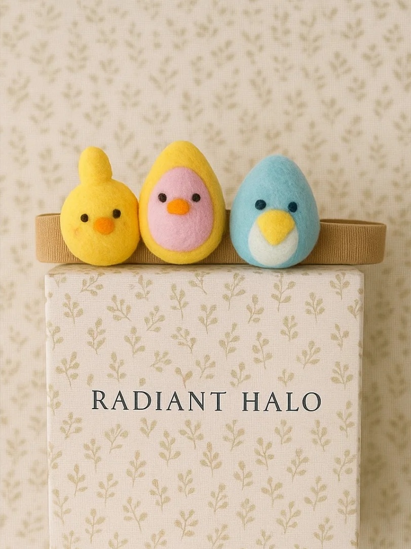 Pastel Chick Easter Baby Headband – Spring Egg Plush Hairband