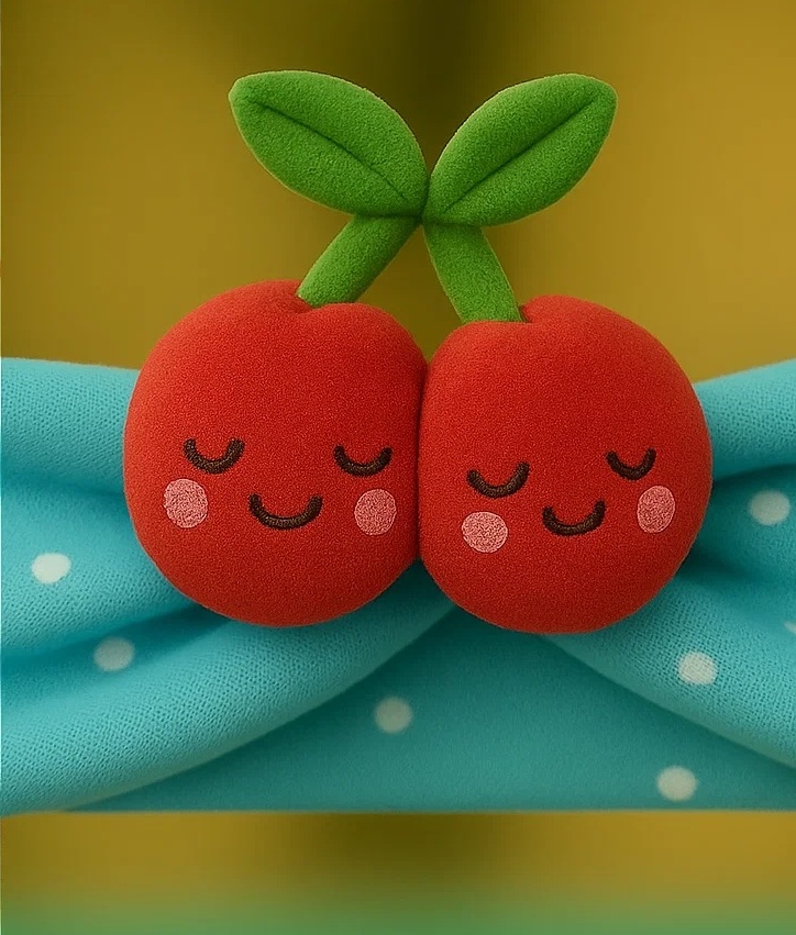 Cherry Baby Headband – Cute Plush Fruit Hairband for Girls, Soft & Stretchy Newborn Gift