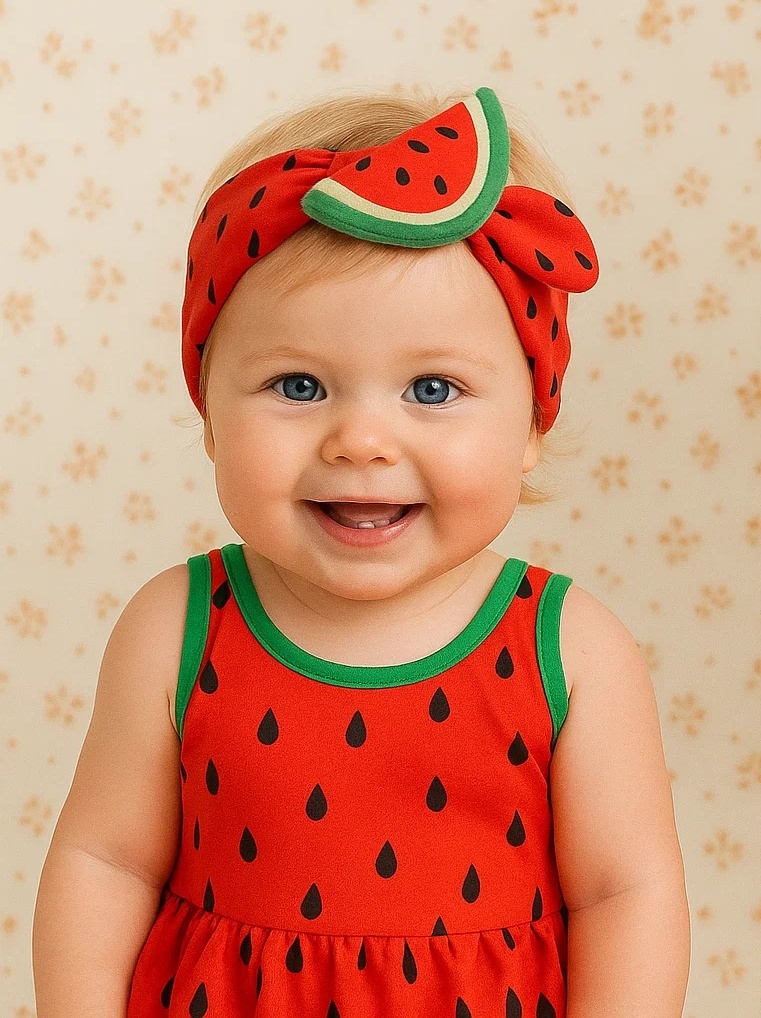Juicy Watermelon Bow Baby Headband