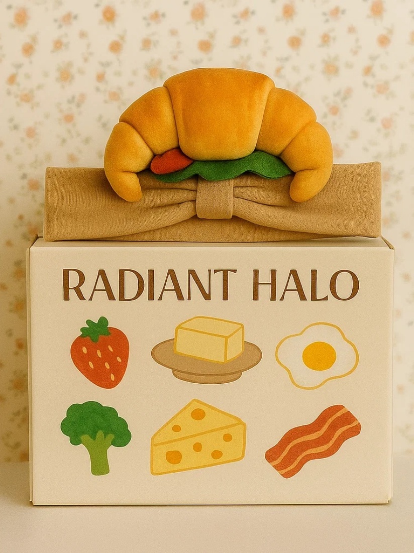 Croissant und Speck Baby Stirnband: Ein Frühstücks-Inspirierter Look