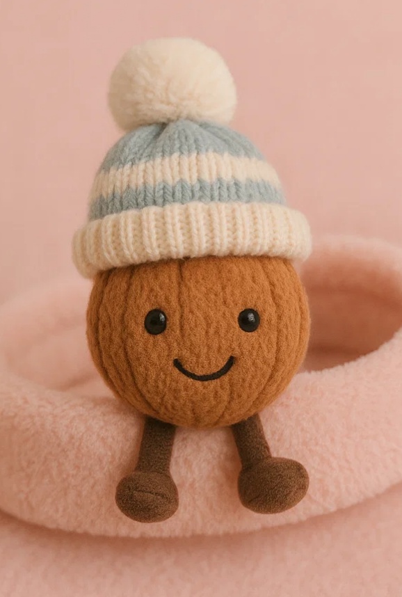 Cozy Baby Headband with Plush Toy – Winter Hat Bean Character