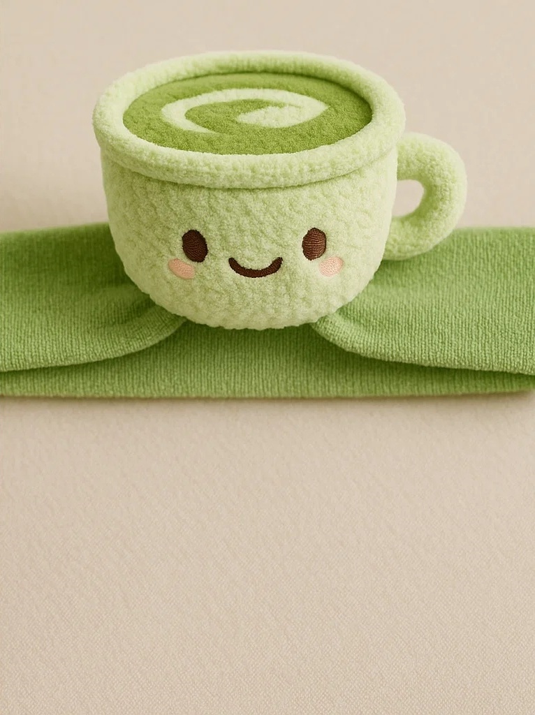 Bandeau bébé tasse de matcha | Accessoire de tête doux et confortable