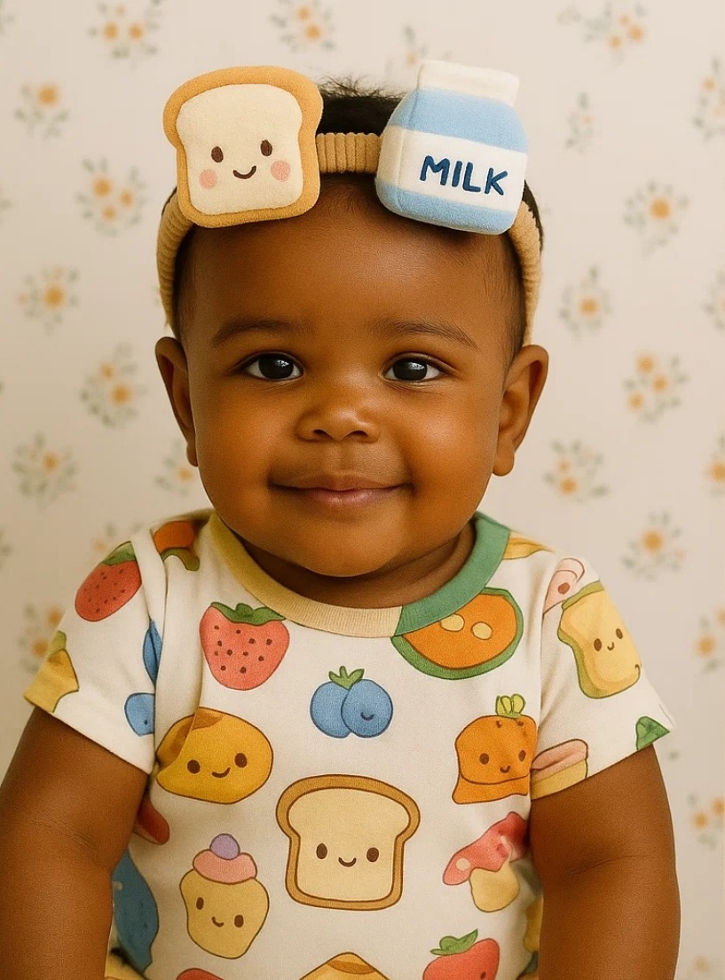 Radiant Halo Baby Headband: Toast with Milk, A Cute Combo