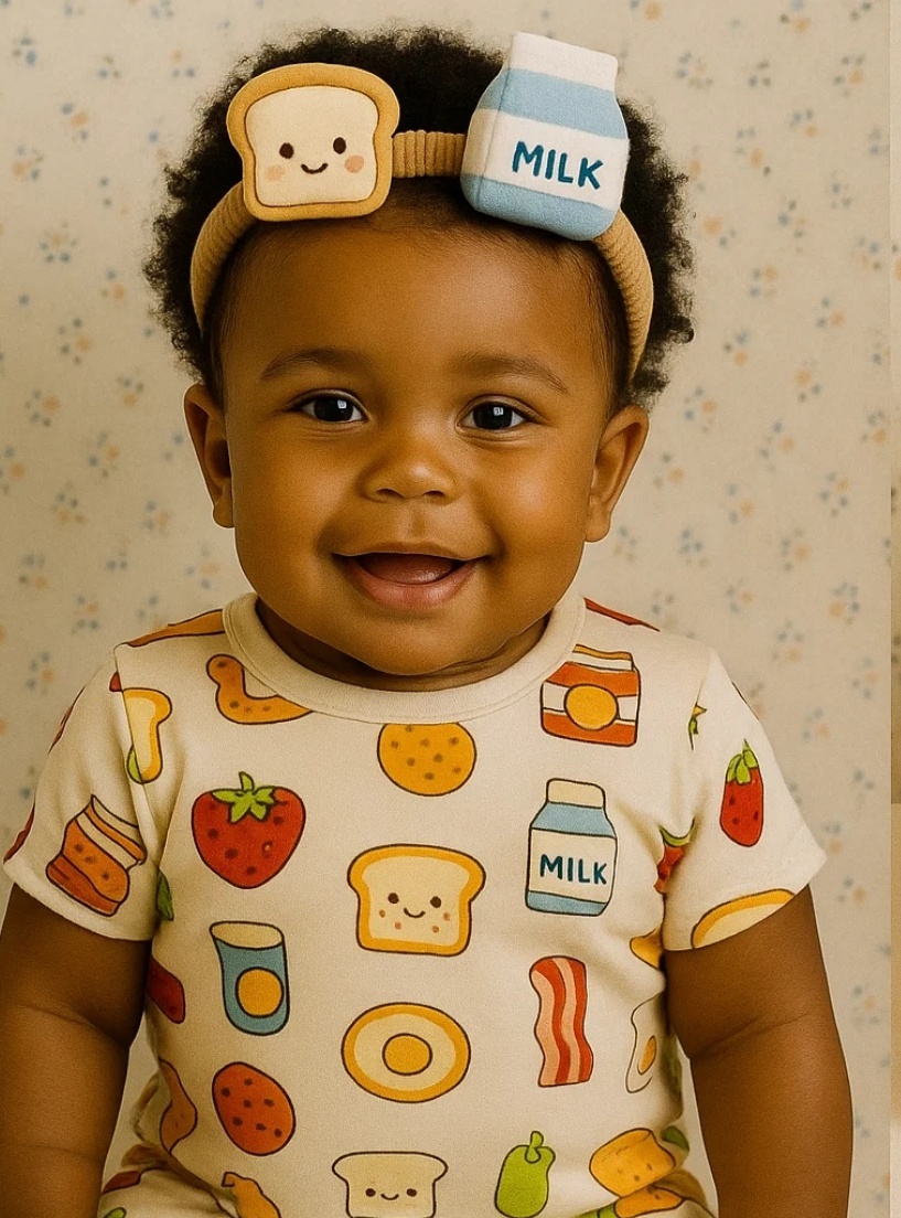 Milk & Toast Baby Headband: A Delightful Breakfast-Themed Accessory