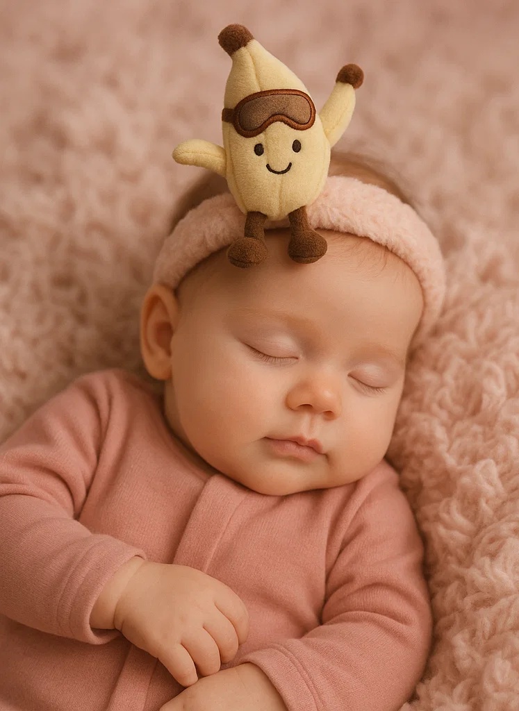 Smiley Banana Fruit Baby Plush Headband – Minimalist Cute Style