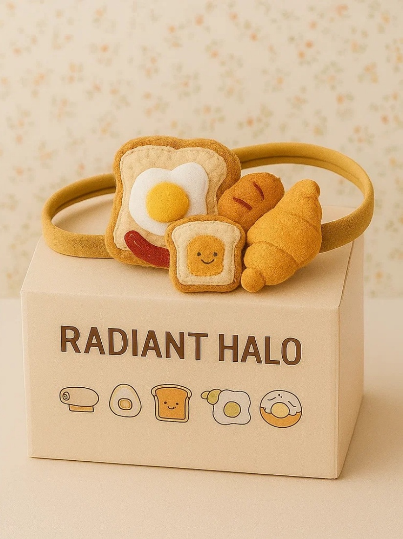Bandeau pour bébé avec toast et œuf au plat