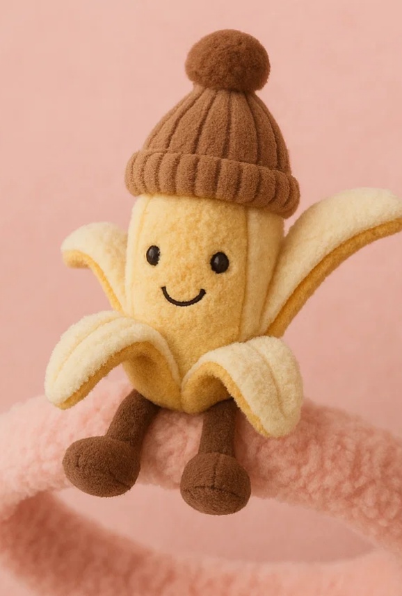 Banana Plush Toy Baby Headband – Banana with Winter Hat