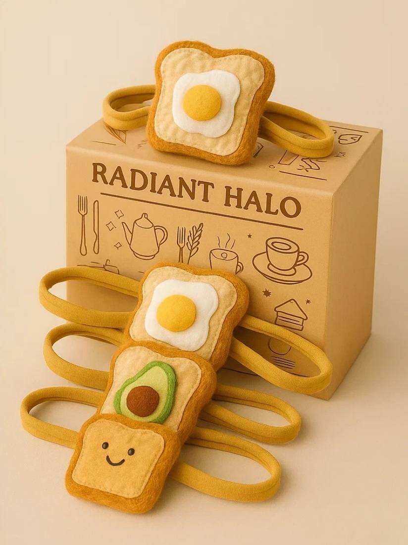 Süßes Toast und Spiegelei Baby Haarband Set