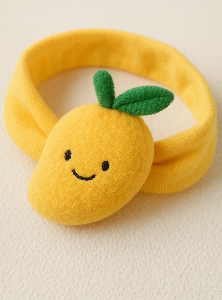 Mango Baby Headband – Süßes Plüsch-Frucht-Haarband für Mädchen, Weich & Dehnbar Neugeborenes Geschenk