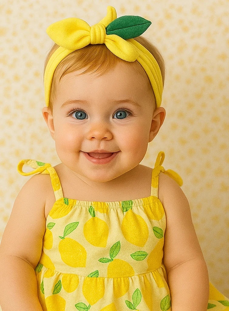 Citrus Charm Lemon Headband for Infants