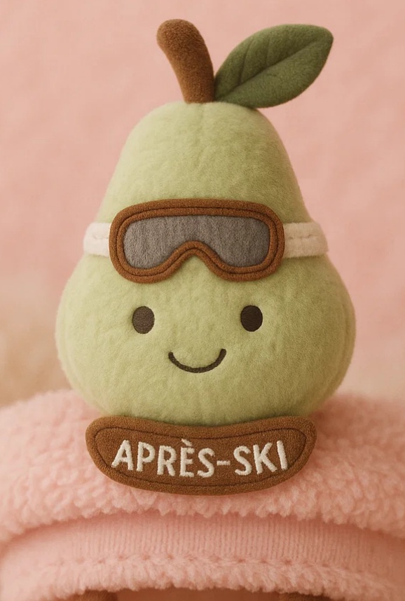 Cinta para la cabeza de bebé con peluche - Pera con gafas Après-Ski