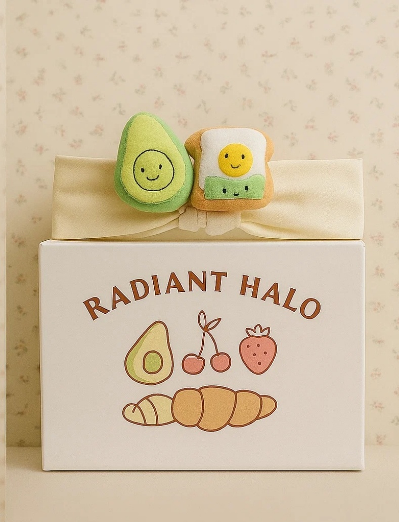 Radiant Halo Baby Headband with Fruit and Avocado (Headband with Pearls)