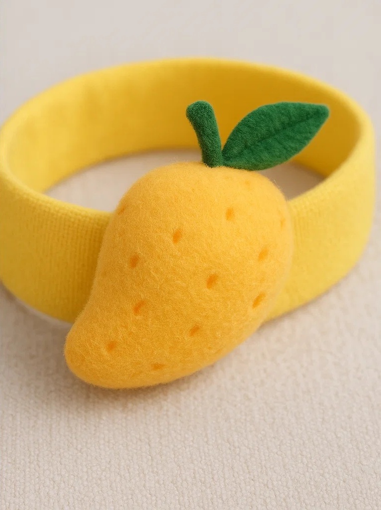 Mango Baby Headband – Cute Plush Fruit Hairband for Girls, Soft & Stretchy Newborn Gift