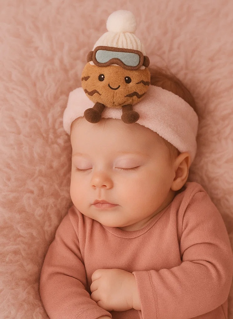 Baby-Plüschspielzeug-Stirnband (Tiger mit Skibrille) - Perfekt für Babys und Kleinkinder, Ideal als Geschenk
