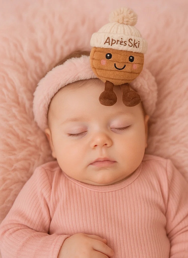 Après-Ski Nut Baby Plush Headband – Snowy Cabin Style