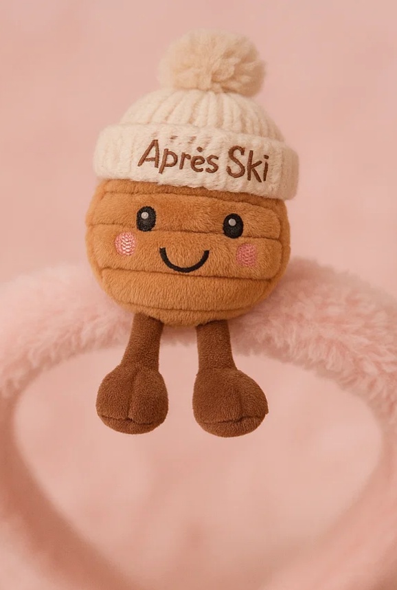 Diadema de bebé con juguete de felpa (Gatito con gorro de invierno) - Accesorio adorable para bebés y regalo único