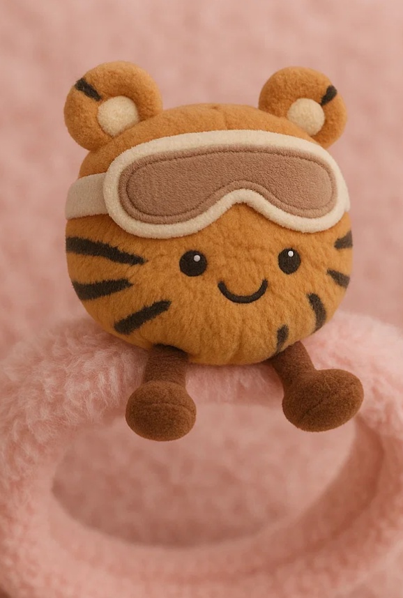Bandeau pour bébé avec jouet en peluche (Gâteau avec bonnet) - Accessoire tendance et confortable pour bébés, parfait comme cadeau