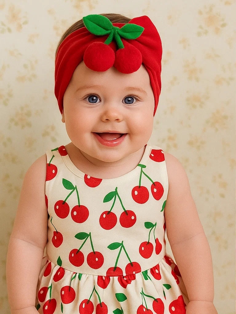 Bandeau pour bébé citron avec embellissement en fruit en peluche doux