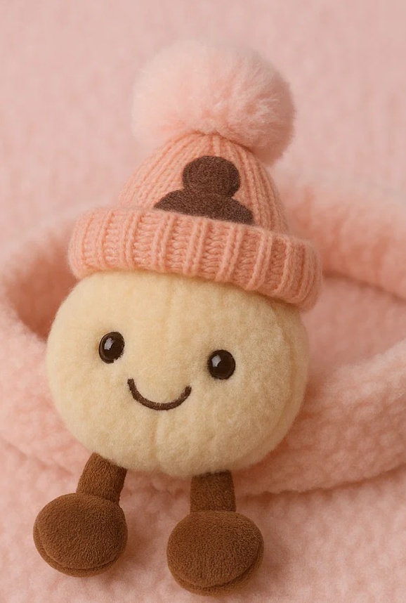 Baby Plush Toy Headband (Pink Winter Hat Design) - Cute and Cozy Baby Accessory, Perfect for Gift Giving