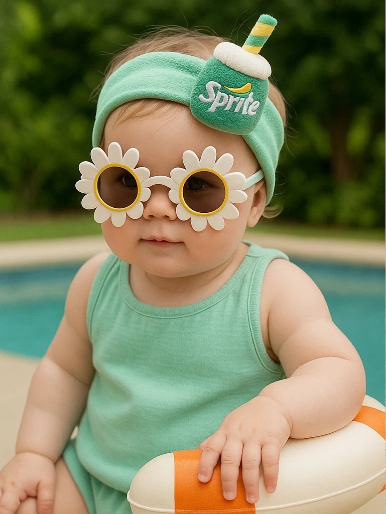 Lemon-Lime Soda Baby Headband – Sparkling Plush Drink-Inspired Hairband