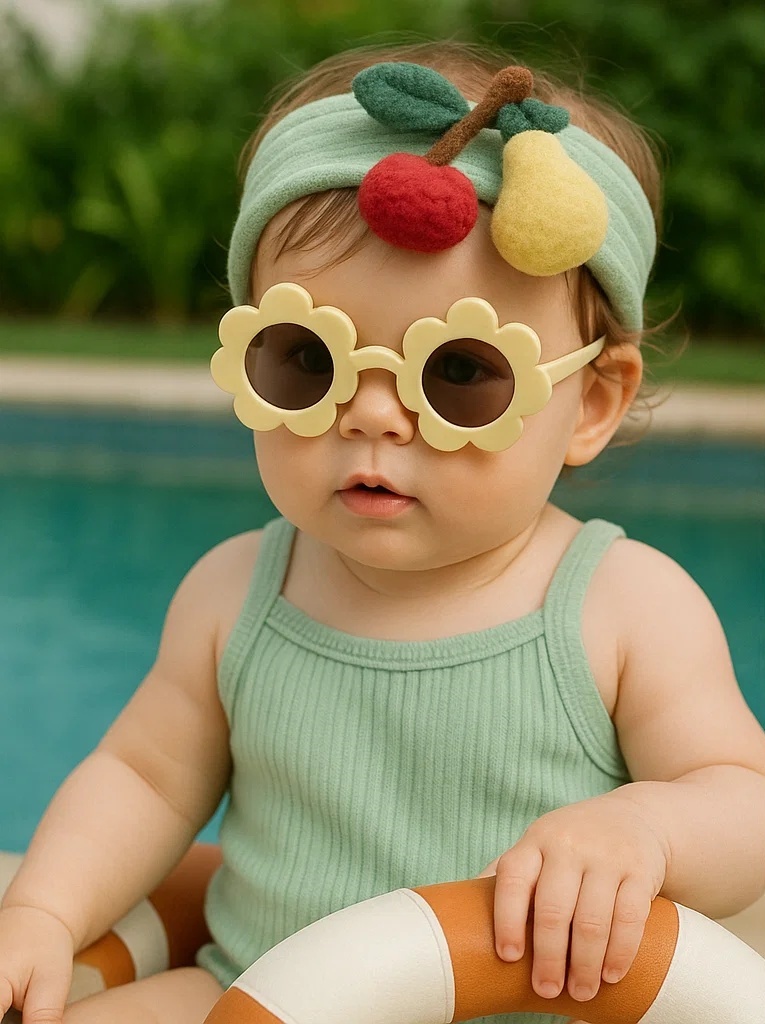 Sweet Summer Baby Headband - Cherry and Pear Delight for Your Baby!