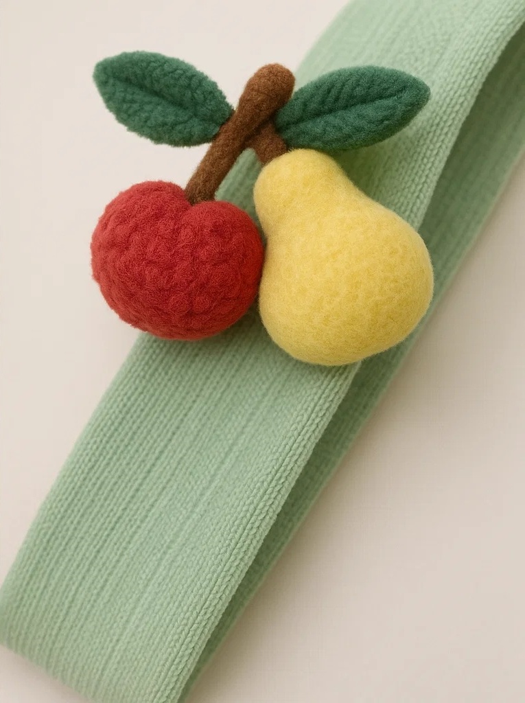 Sweet Summer Baby Headband - Cherry and Pear Delight for Your Baby!