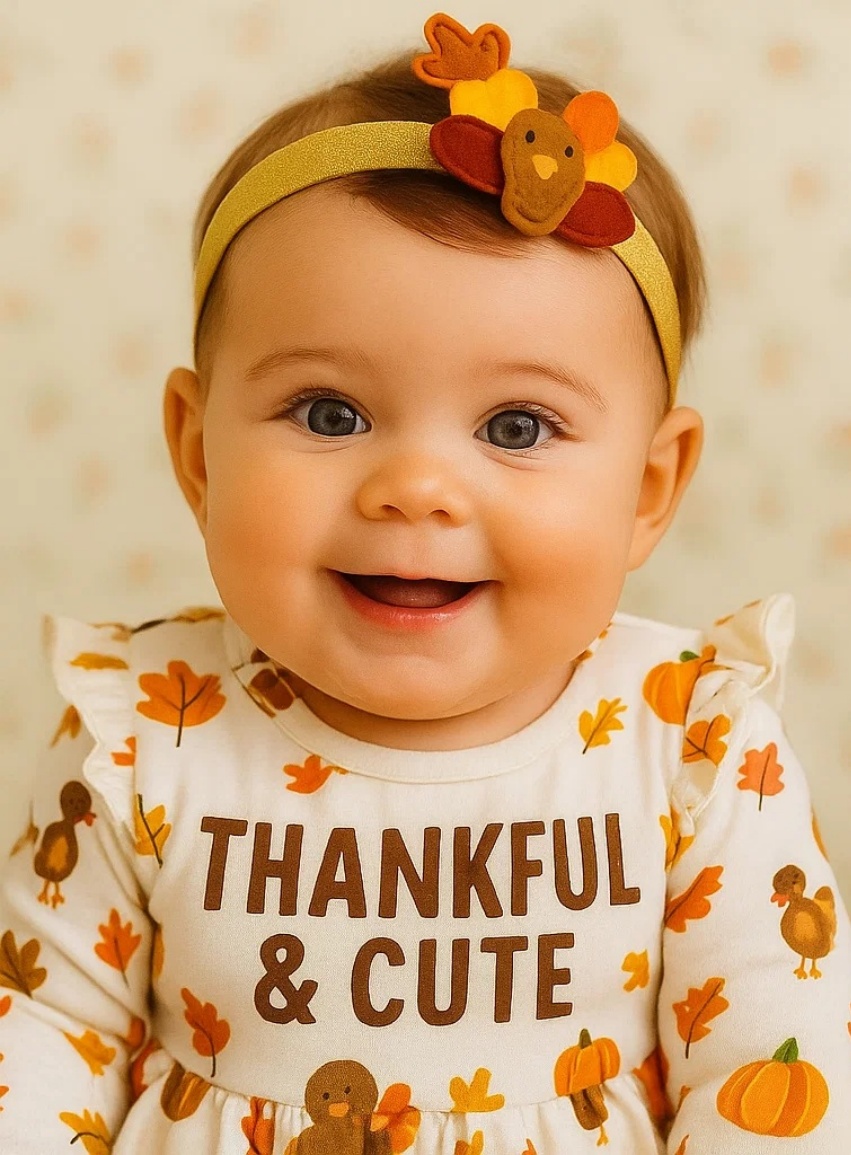 Kürbis Baby Stirnband mit Geschenkbox – Herbst Kollektion