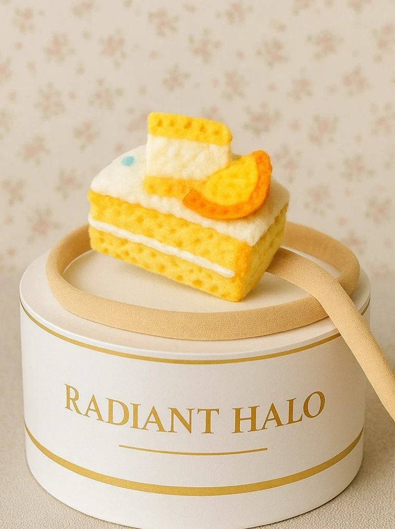 Diadema de Pastel para Bebé – Diseño de Fresa y Crema – Radiant Halo