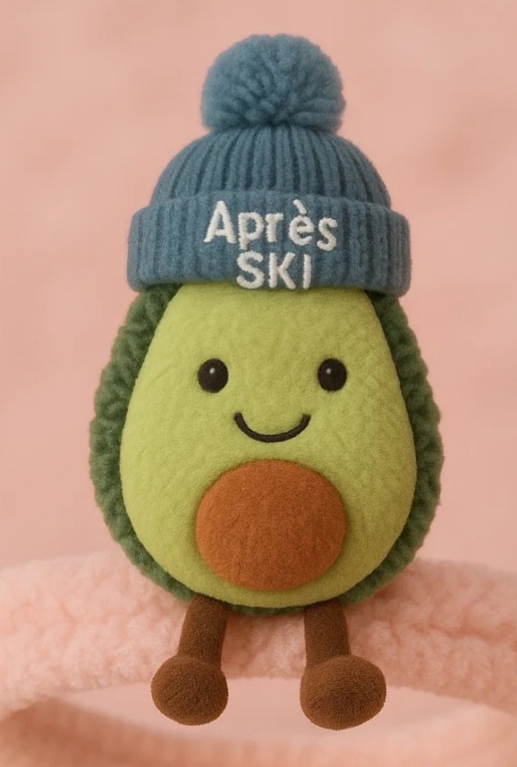 Diadema de Bebé con Muñeco de Peluche (Diseño de Aguacate con Gorro) – Accesorio Original y Divertido para Niños