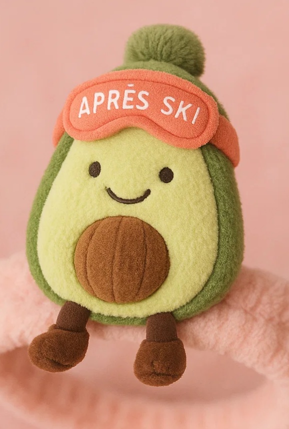 Tiara de Bebê com Pelúcia (Abacate com Gorro) – Acessório Fofo e Confortável para Bebês