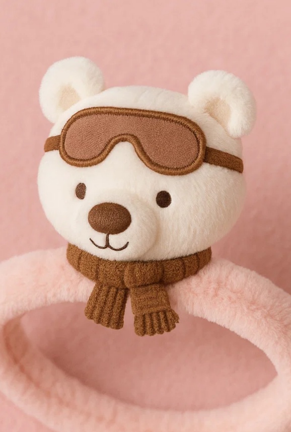 Adventure Bear Plush Baby Headband with Goggles and Scarf