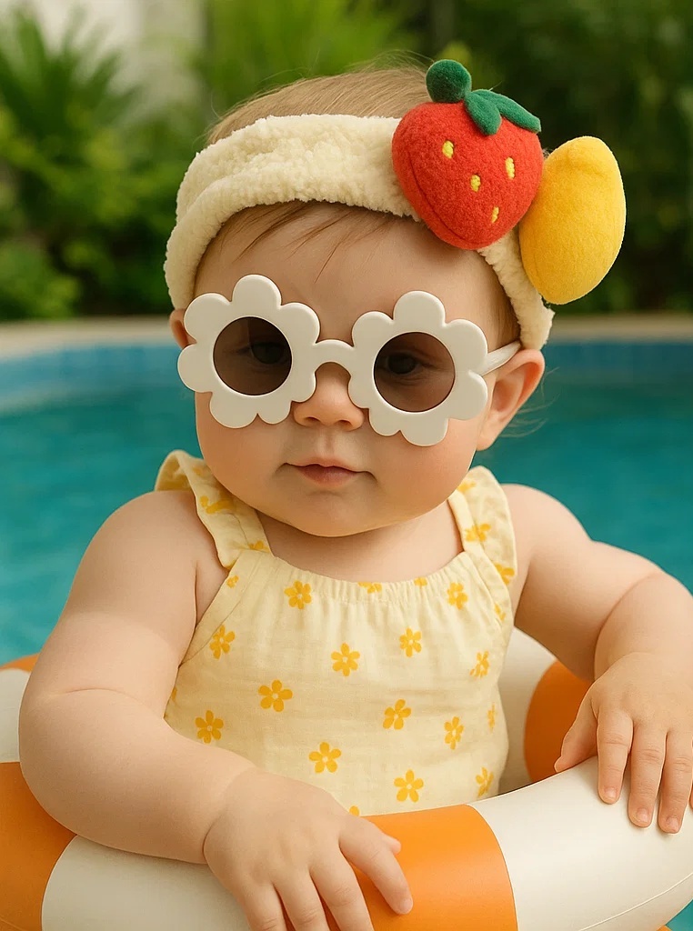 Bandeau Fraise et Citron - Accessoire Mignon et Amusant pour Bébé