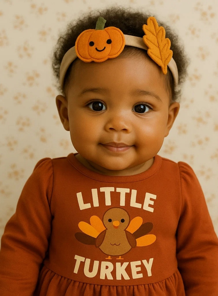 Bandeau bébé citrouille avec boîte cadeau – Collection automne