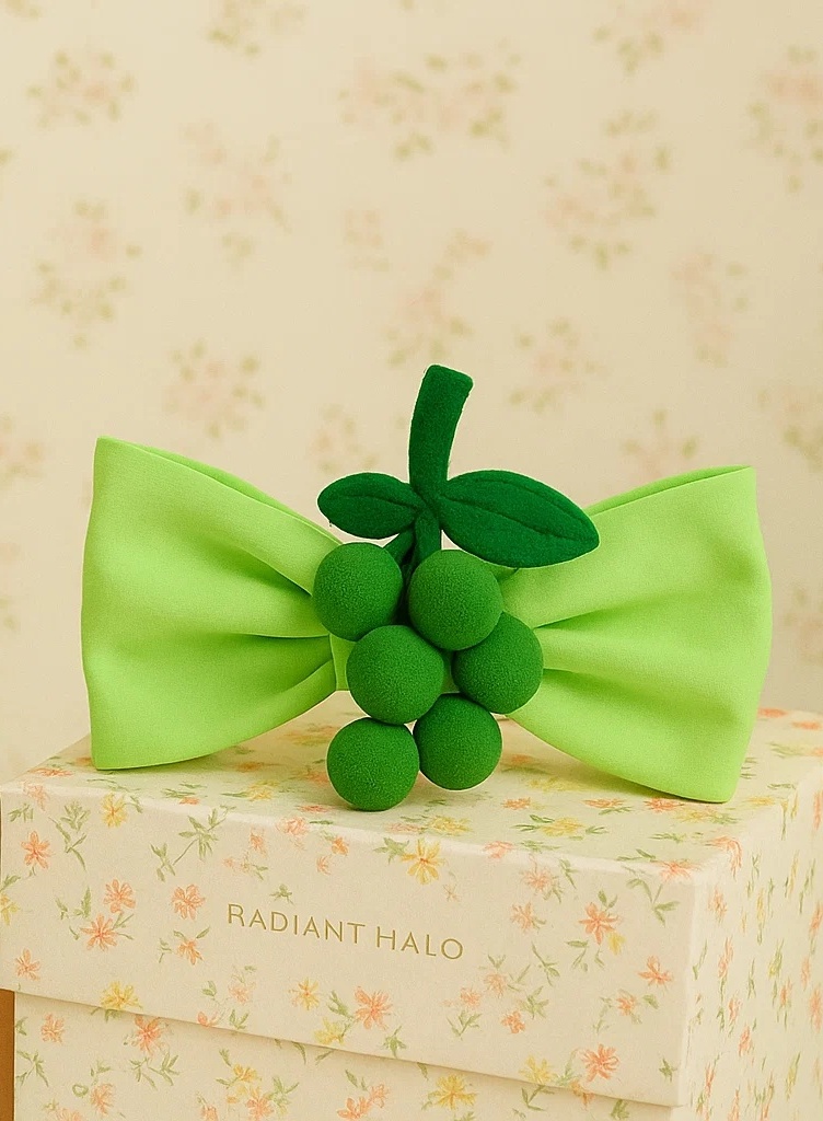 Cute Green Grape Baby Headband with Plush Fruit Design