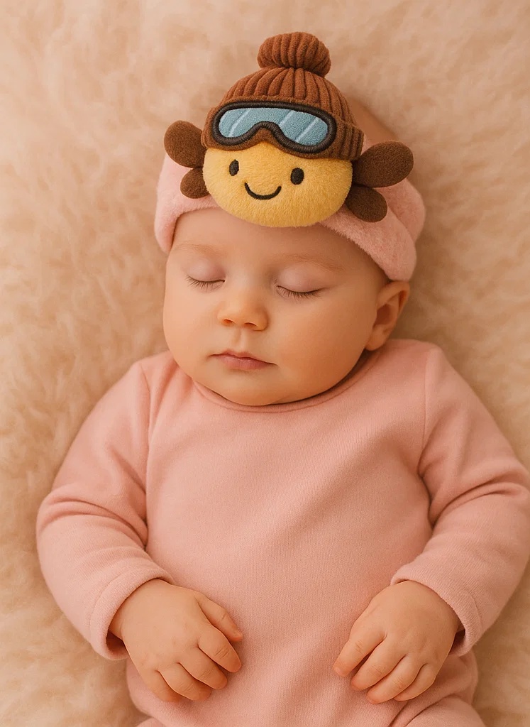 Tiger Plush Toy Baby Headband with Ski Goggles and Winter Hat